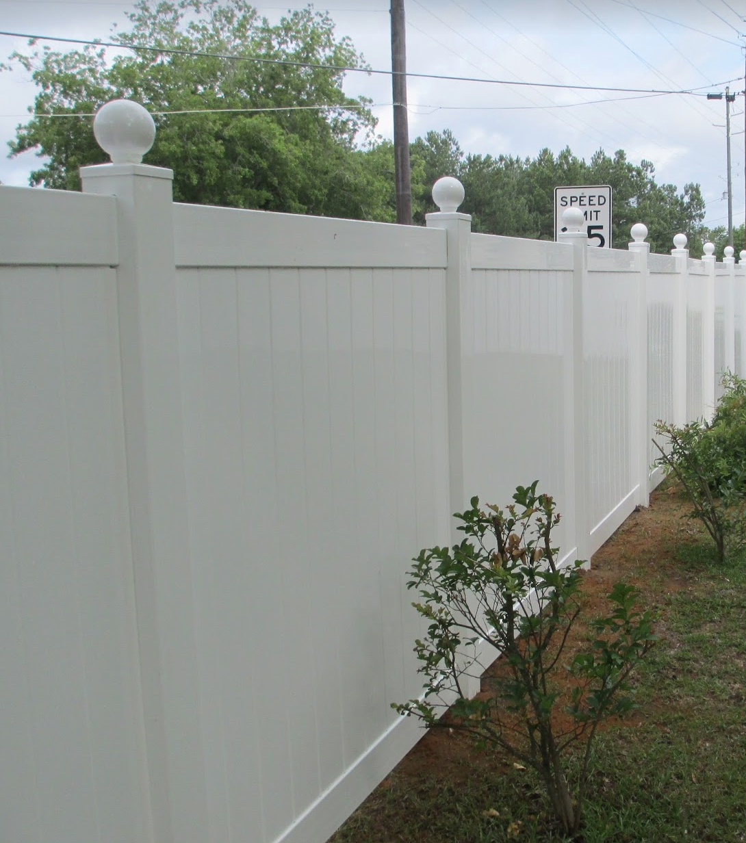 Vinyl White Fence